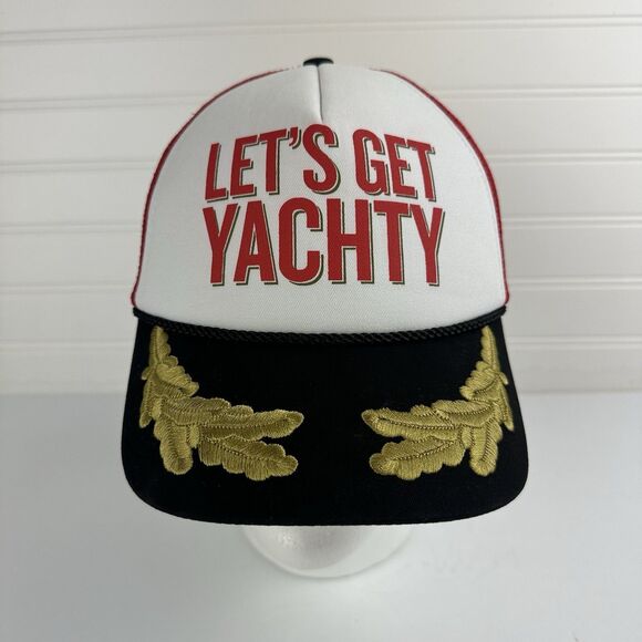Captain Morgan LET'S GET YACHTY Scrambled Eggs Trucker Cap Mesh Hat Red Black - Picture 1 of 9